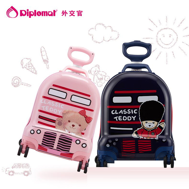 售完下架 J- 外交官Diplomat ABS+PC材质 精典泰迪时尚可爱儿童休闲拉杆箱
