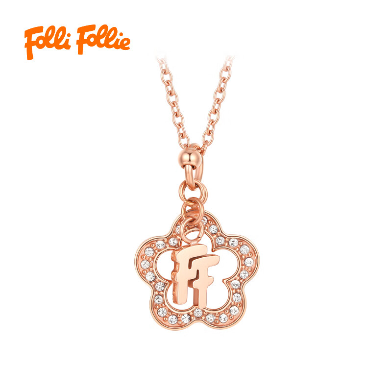 J- 【Folli Follie】芙丽芙丽 小众轻奢时尚潮流甜美桃花项链 3N2T043RC 附品牌礼盒礼袋 母亲节/女友生日礼物/七夕情人节520礼物首选 多款可选 普区包邮 售完下架