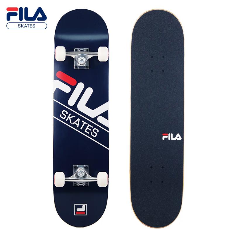 【斐乐FILA】 普区包邮 J- 滑板初学者专业板儿童青少年刷街双翘板男女生成人四轮滑板车 深蓝色 FM502