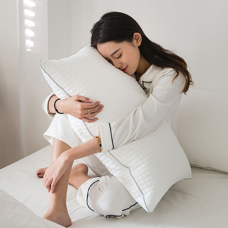 J-彩羊Fazeya恒源祥集团彩羊家纺抑菌水洗枕护颈枕芯成人居家枕头高枕一只白色47*73cm