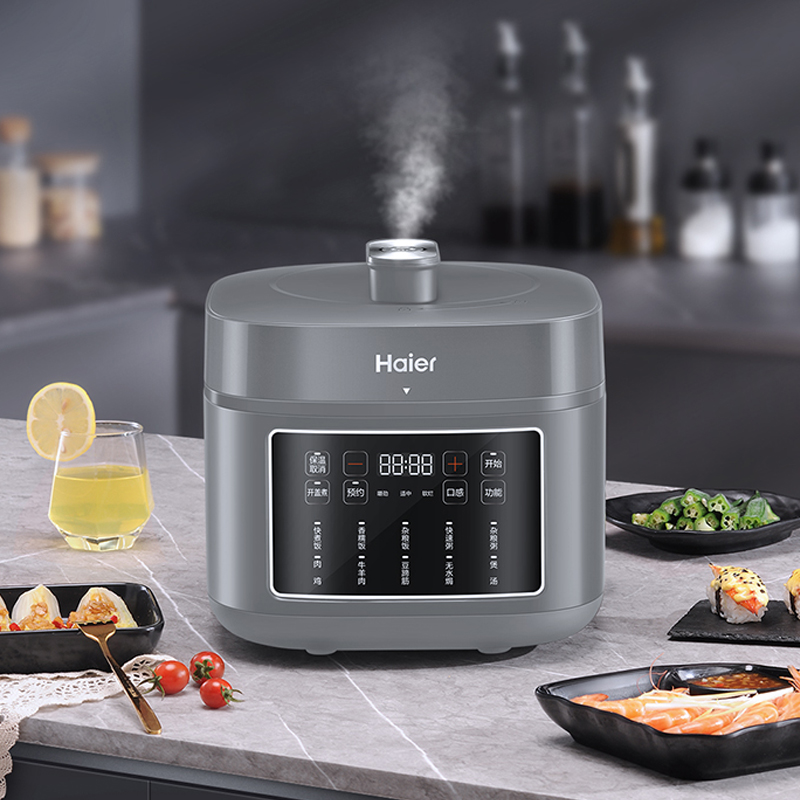 J-普区包邮 海尔 Haier 海尔双胆智能电压力锅  厚釜内胆 5升大容量多功能饭煲 HPC-TM1S5010