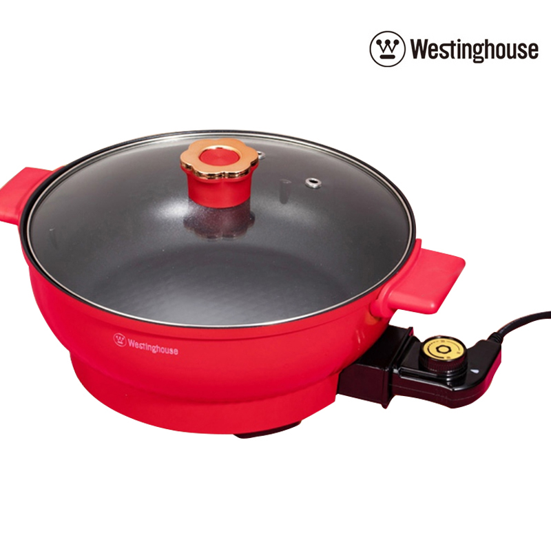 J-普区包邮 西屋Westinghouse 多功能电火锅WHG-1501B 煮烤焖炒煎炸 红色 送父母送朋友