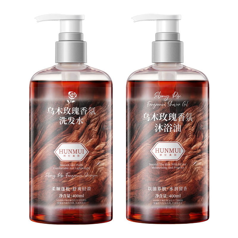 T-【2瓶装】韩伦美羽乌木玫瑰香氛洗发水400ml+沐浴油400ml 棕红款XLZH20250226501