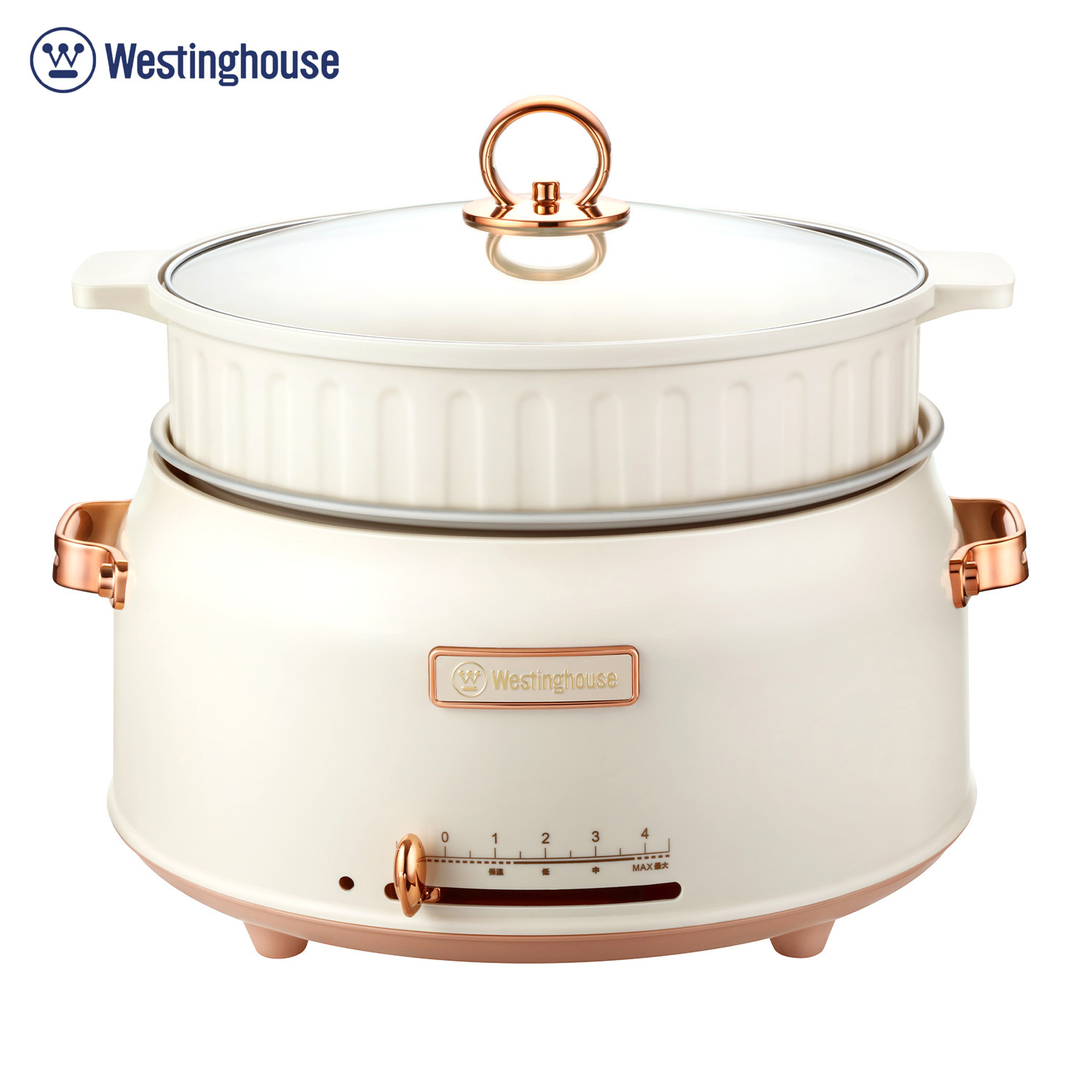 J-【西屋Westinghouse】多功能分体电热锅 普区包邮 5L大容量 上蒸下煮 不粘内胆加热均匀 WHG330