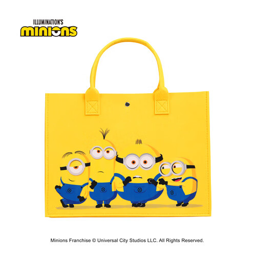 J-小黄人MINIONS大眼萌系列-香蕉系列-黄色毛毡托特包CXB050051 400*300*150mm