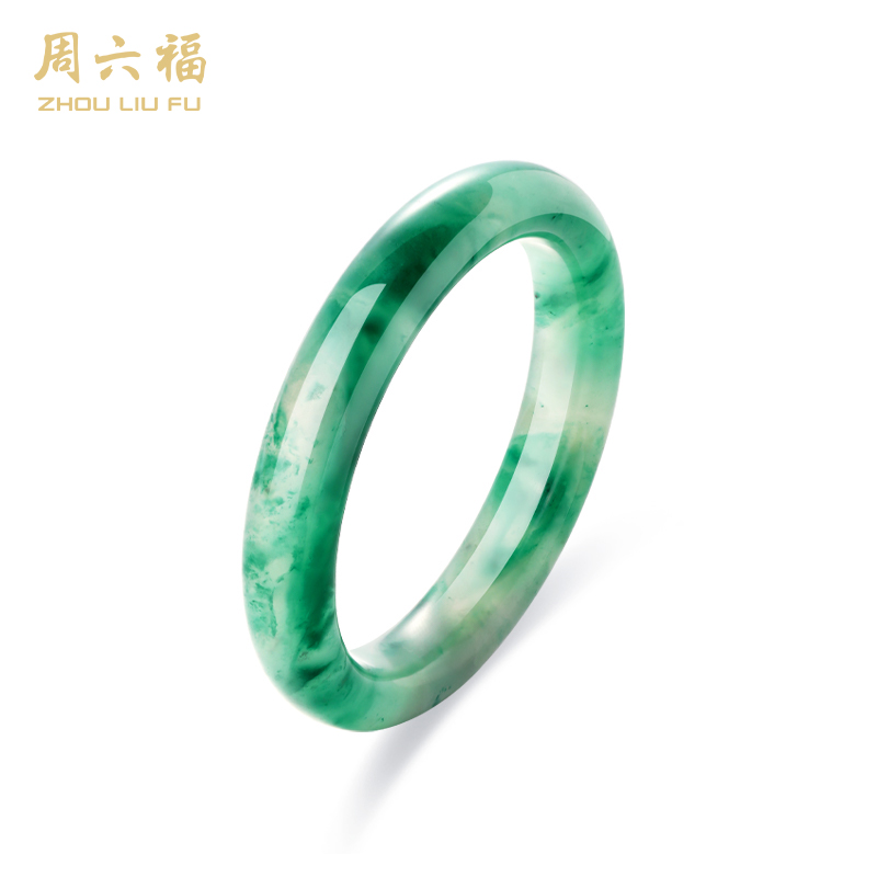 【每证一品】周六福平安镯石英岩玉手镯ZLF-J103084 节日礼物生日礼物 送女友送妈妈送朋友 母亲节礼物