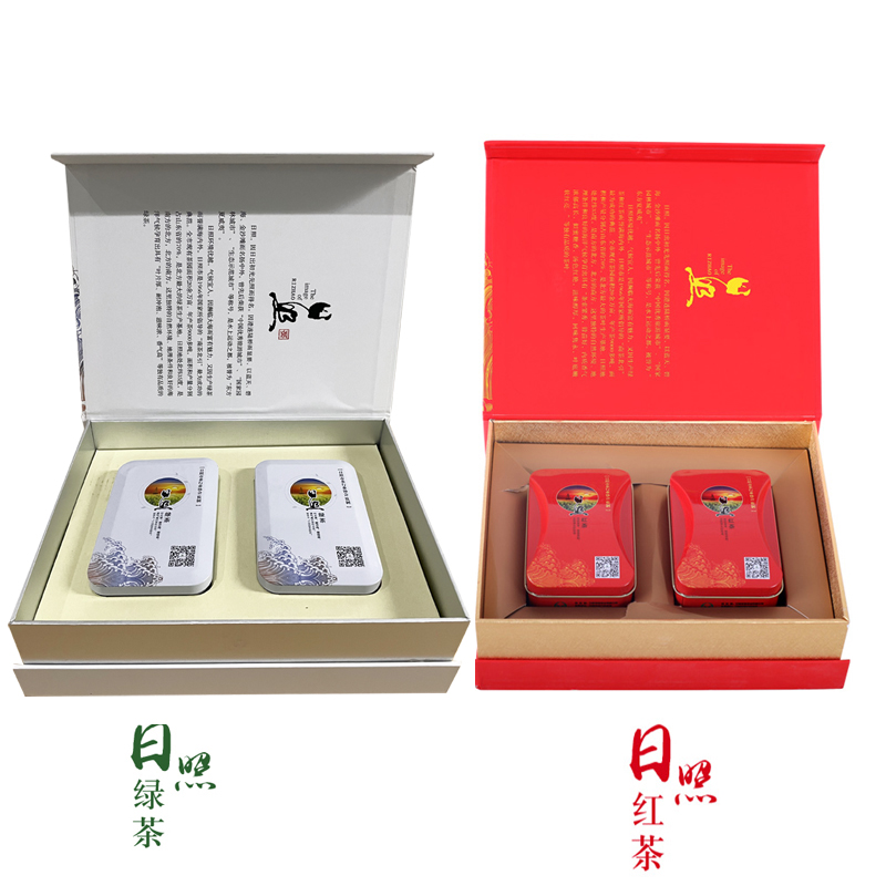 DH-J-日照茶行业协会监制 日照绿茶茶叶 日照红茶125g 手提礼盒装 （10盒/箱 整箱起发）