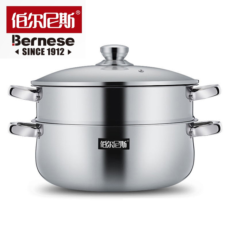 DH-J-Bernese/伯尔尼斯  伯爵蒸锅 蒸锅双层不锈钢燃气煤气电磁炉通用锅具蒸 BENS-248 30cm （8件/箱）