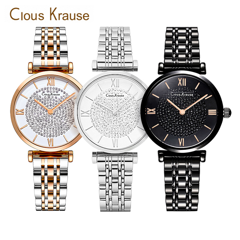 DH-J-Clous Krause 热销爆款女表 满天星/时尚简约手表 进口石英机芯礼盒