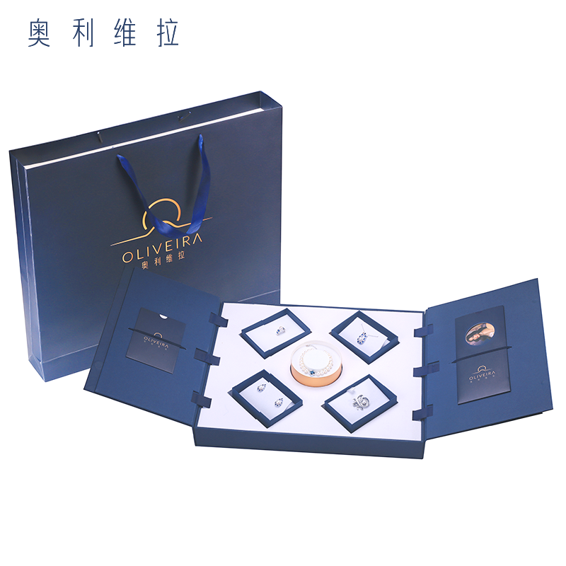 DH-普区包邮J -【每证一品】奥利维拉珍珠五件套Q11/Q19 吊坠 耳钉 戒指 胸针 手链 精美升降式包装 淡水珍珠（镀金产品需保养，具体见详情页）
