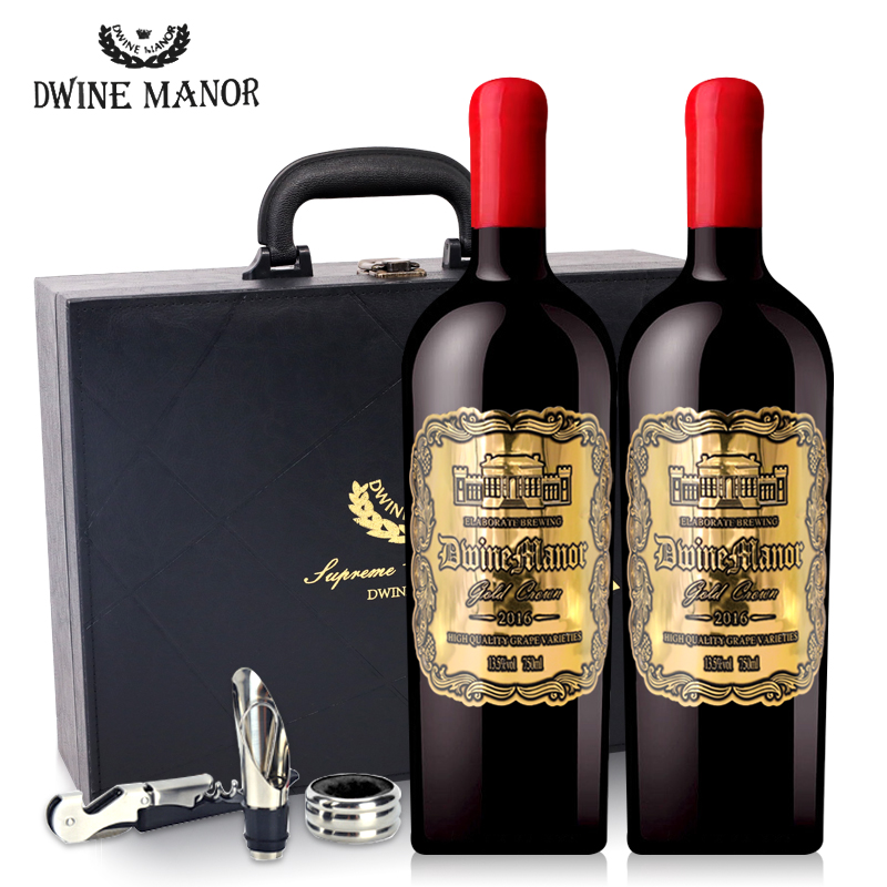 DH-J-蒂玖庄园  法国原酒进口 金冠干红葡萄酒  750ml*2  礼盒双支装-东三省、内蒙、新疆等区域，批量订单（50箱起），可联系客服下单