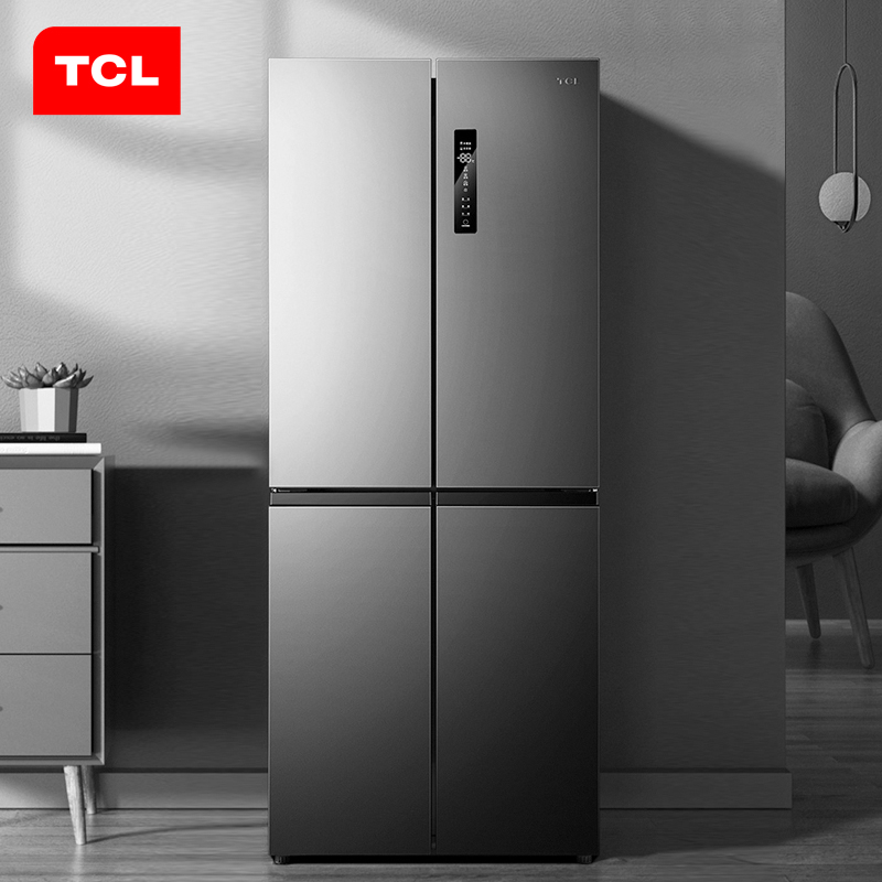 DH-《J-热评100+》顺丰/京东发货 TCL 冰箱BCD-410CWP1 410升变频一级能效十字对开门冰箱风冷电脑控温晶岩灰家用大容量多门冰箱 （电梯送货上楼）