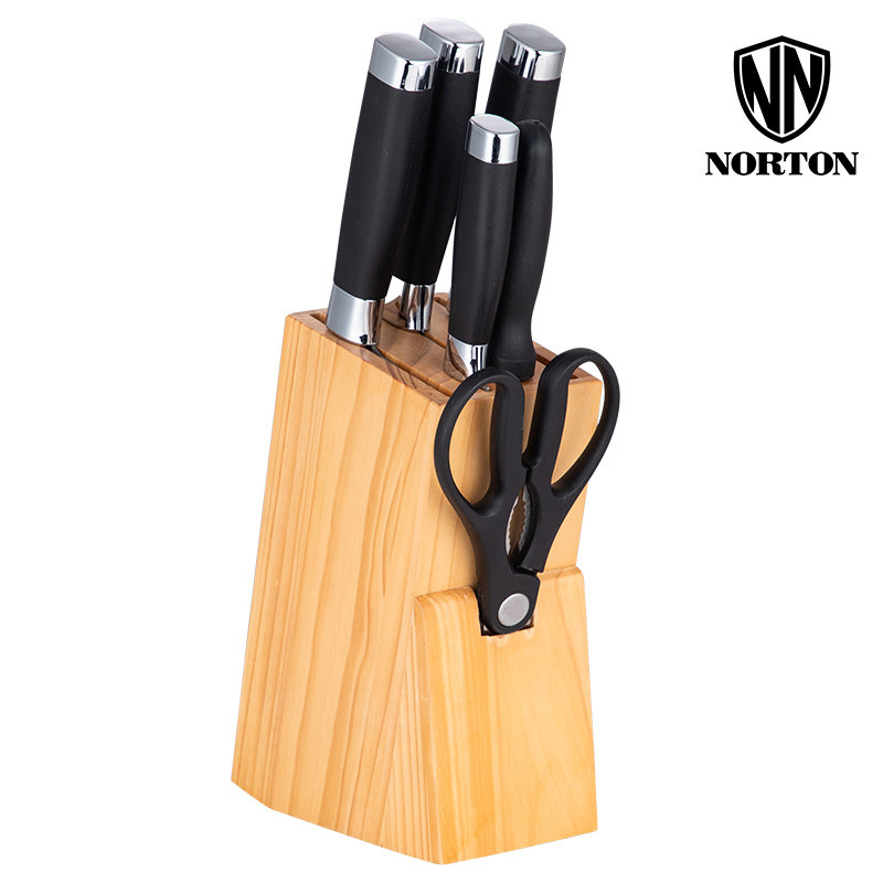 DH-J-诺顿NORTON铭匠套刀7件套 多用组合套装 家用不锈钢刀具套装木质底座 5GMJ007 （12套/箱）
