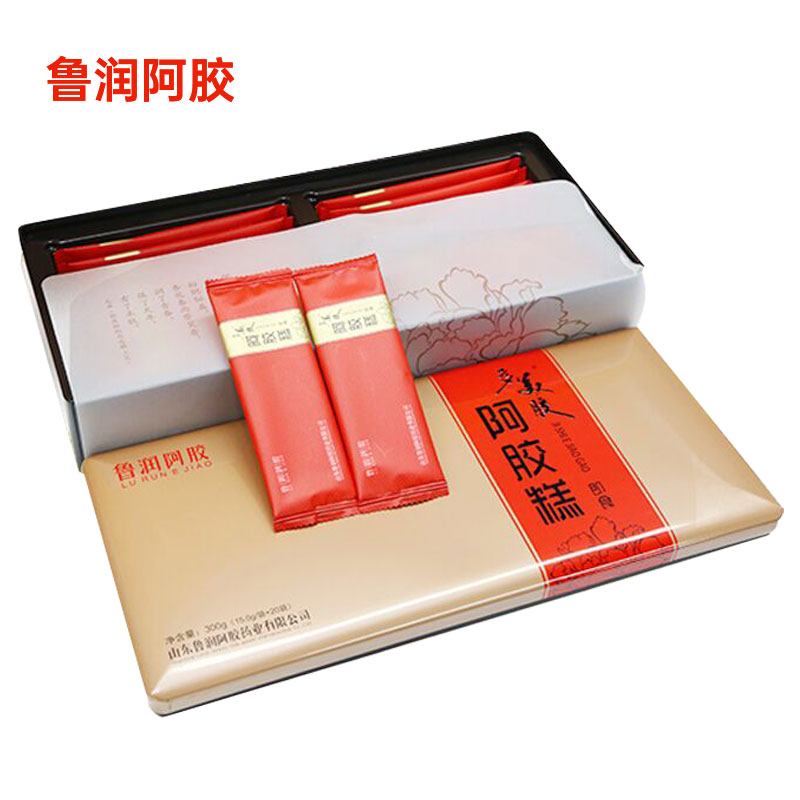 DH-普区包邮 T-  鲁润 黑芝麻核桃即食阿胶糕礼品礼盒 300g/盒[普通地区包邮，偏远地区以平台实际运价为准]