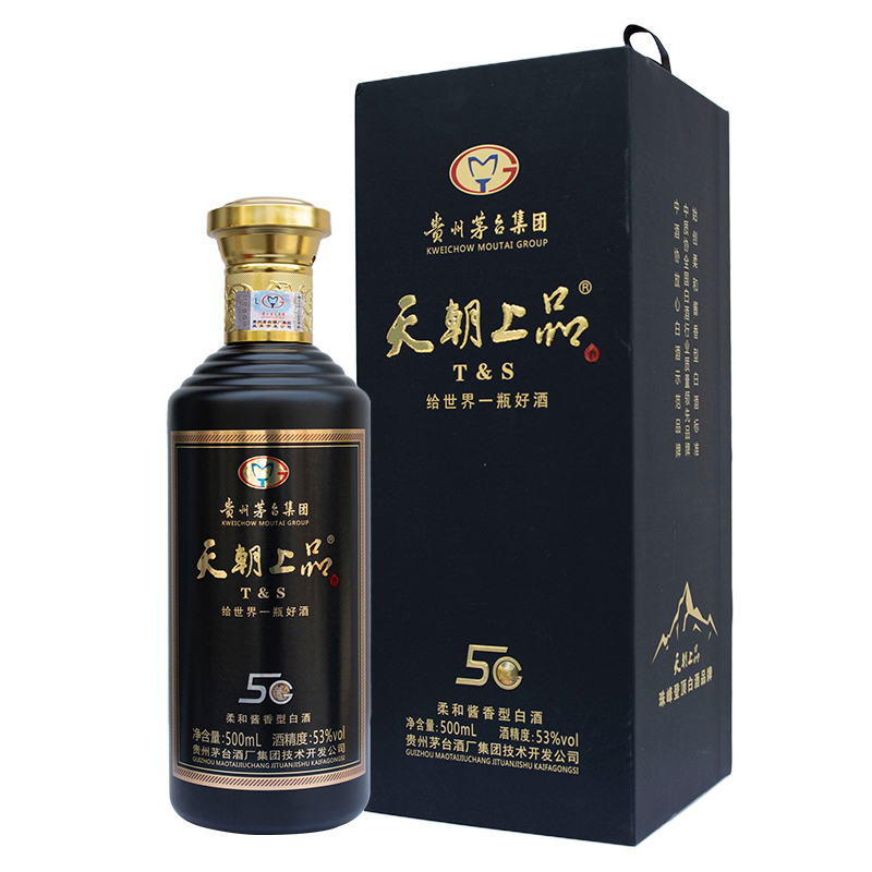 【售完下架】J-京东发货天朝上品5G商务 单瓶53度柔和酱香型白酒500ml*1瓶 【箱规：6瓶/箱 两瓶赠送一个手提袋】