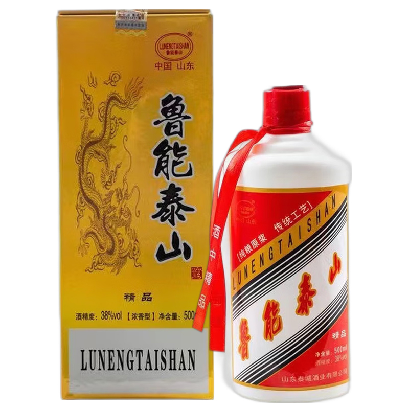 DH-J-鲁能泰山 精品 38度浓香型白酒 500ml/瓶  单瓶礼盒装 两瓶附赠手提袋