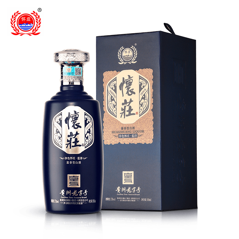 J-贵州怀庄懷莊酒蓝淳酱香型白酒53度500Ml大曲坤沙高度白酒一瓶装