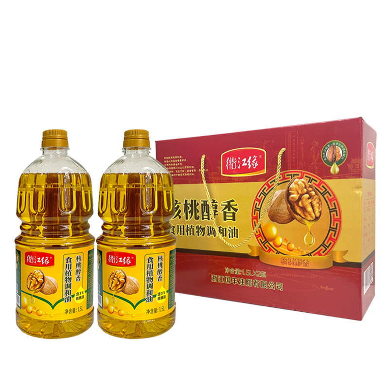 DH-T-衢江缘核桃醇香食用植物调和油核桃调和油食用油1.5L*2礼盒装（集采50盒以上可选择物流运费更优惠）