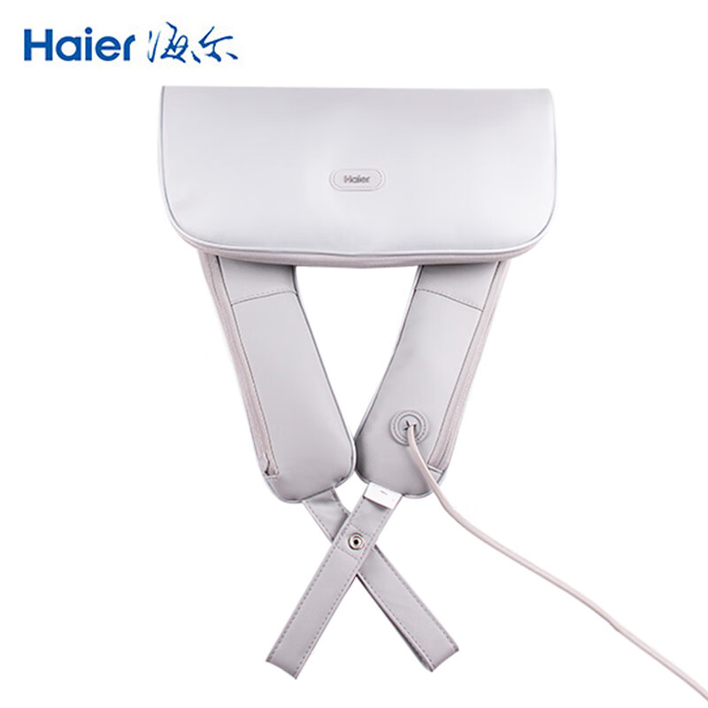 海尔 Haier 颈椎按摩器肩颈部按摩披肩背部腰部温感热敷按摩器家用便携式按摩仪 精美礼盒装 按摩披肩送父母亲友节日礼物 HTJ-X602H灰色