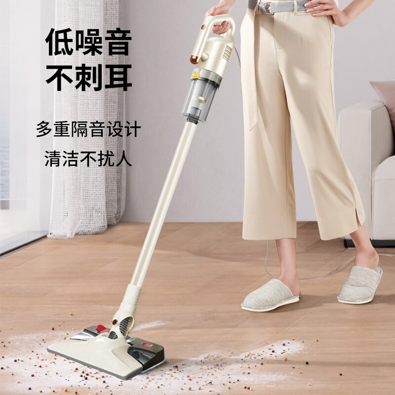 J-普区包邮 HYUNDAI韩国现代吸尘器 家用吸拖一体除尘器手持有线轻量化设计三重过滤配除螨仪壁挂式收纳二合一强劲吸力吸拖一体机LF-25A（主机（含1个海帕）*1，延长管*1，两用刷*1，海帕滤芯*2，水箱＋拖布*1，拖布*2，地刷*1，除螨头*1）