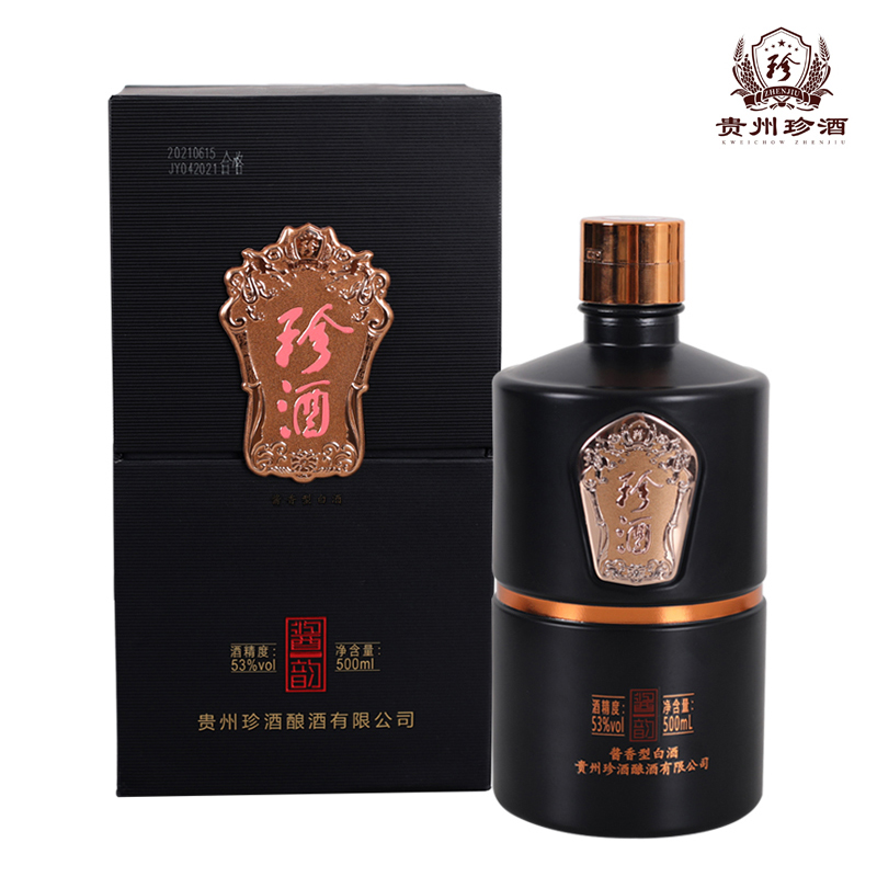 珍酒 酱韵 53%vol 酱香型白酒 500ml/瓶  单瓶礼盒装
