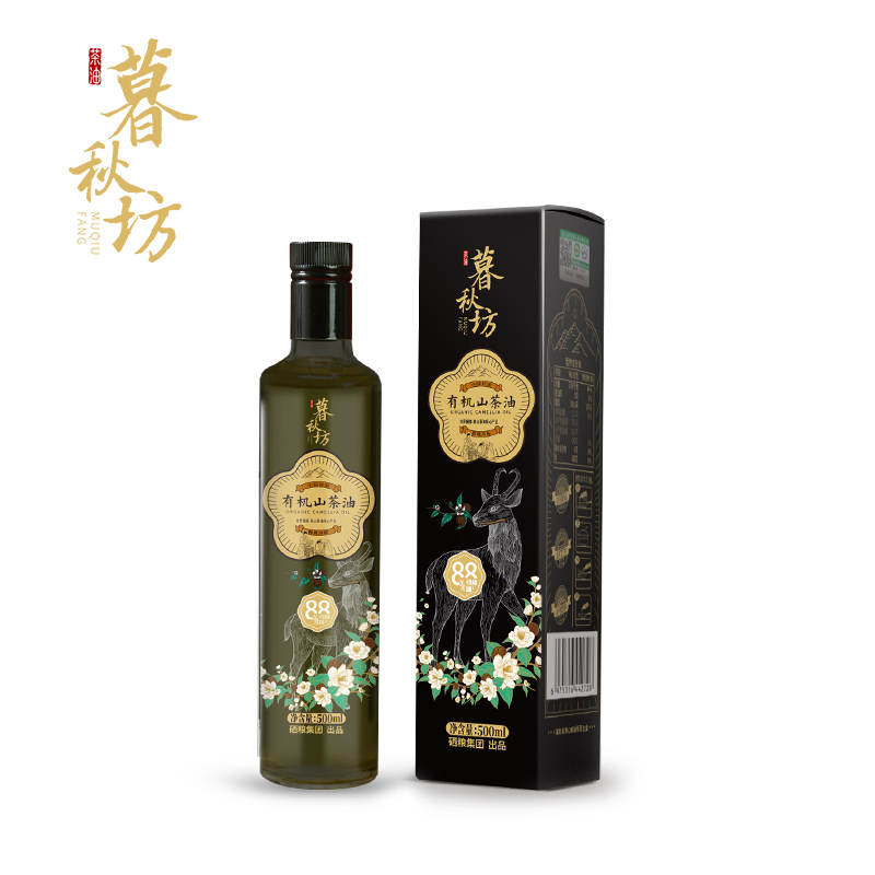 J- 暮秋坊 纯山茶籽油 硒都恩施原产油茶籽物理压榨食用茶籽油 暮秋坊有机山茶油500ml