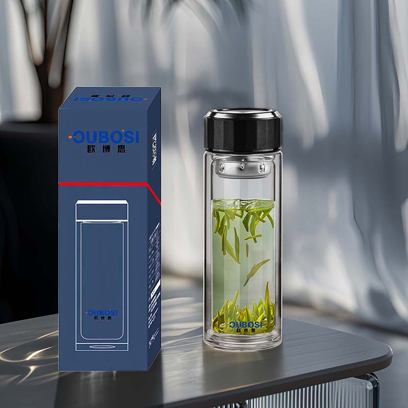 DH-J-欧博思 新升级玻璃商务水杯300ml 高硼硅玻璃杯泡茶杯 随手礼  户外办公旅行车载杯子 精美彩盒装  SH-2356   30/箱 随手礼 企业礼赠福利 年货好礼