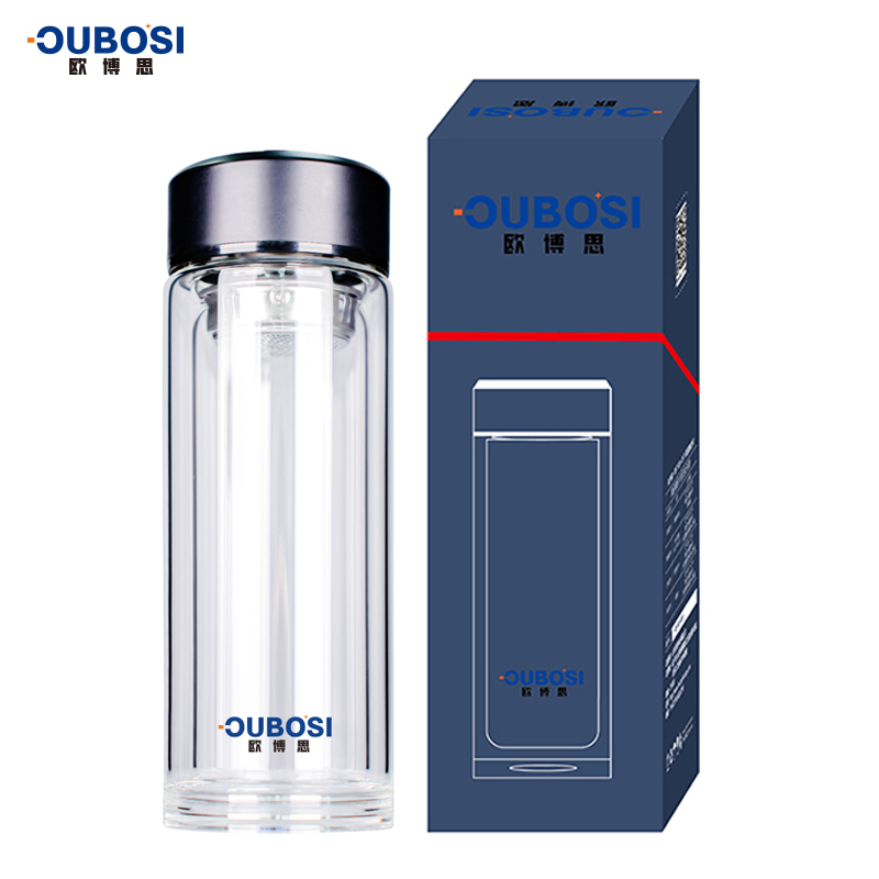 DH-J-欧博思 双层玻璃水杯  高硼硅玻璃杯子300ml  泡茶杯 随手礼 办公旅行杯 企业福利 精美彩盒装 SH-8325  30/箱 父亲节礼物
