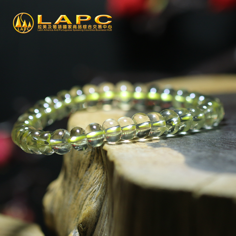 LAPC水精之恋 黄晶碟形手链水晶手链珠径8mm【每品一证】产品为天然原料打磨制做，表面存在微瑕，介意者慎拍