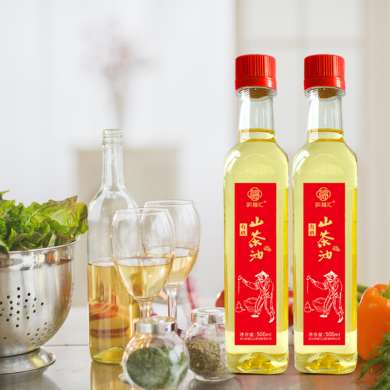 J-普区包邮【2瓶礼盒装】纳福汇有机山茶油佳节礼盒500ml*2 瓶身是PET瓶