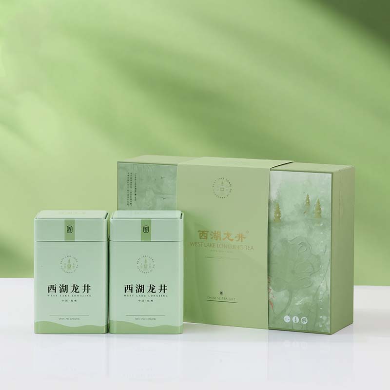 J-梅御西湖龙井茶明前西湖龙井头采茶江南写意套装特级茶叶125g*2礼盒装T50019