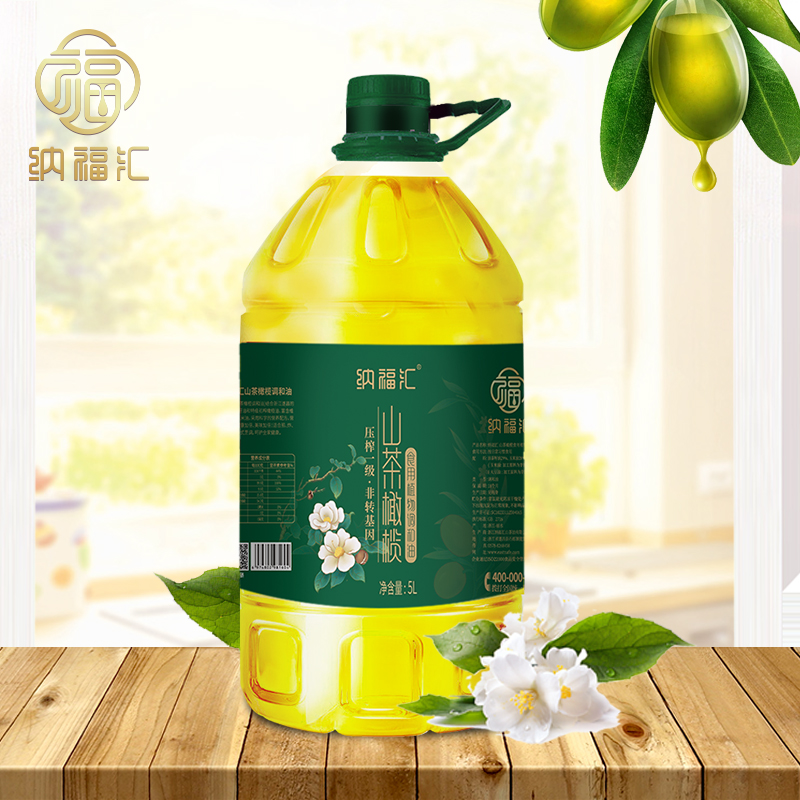 J-普区包邮 纳福汇山茶橄榄油食用植物调和油单桶5L