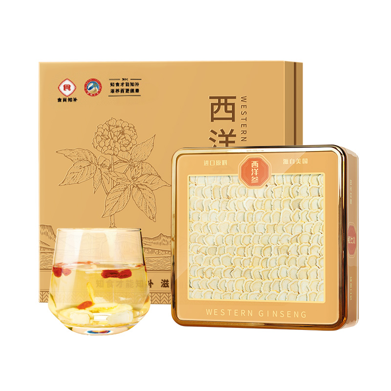 J-食尚知补 西洋参片礼盒装花旗参片美国原料进口西洋参片150g（初级农产品)