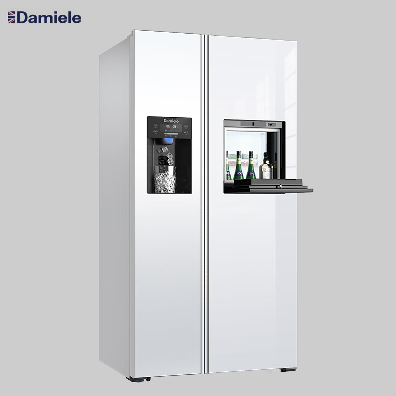 达米尼/Damiele 573L变频风冷无霜冰箱双开门对开门全自动制冰冰箱自动制冰家用大容量白色冰箱制冰 BCD-573WKGDZB（C）香雪白