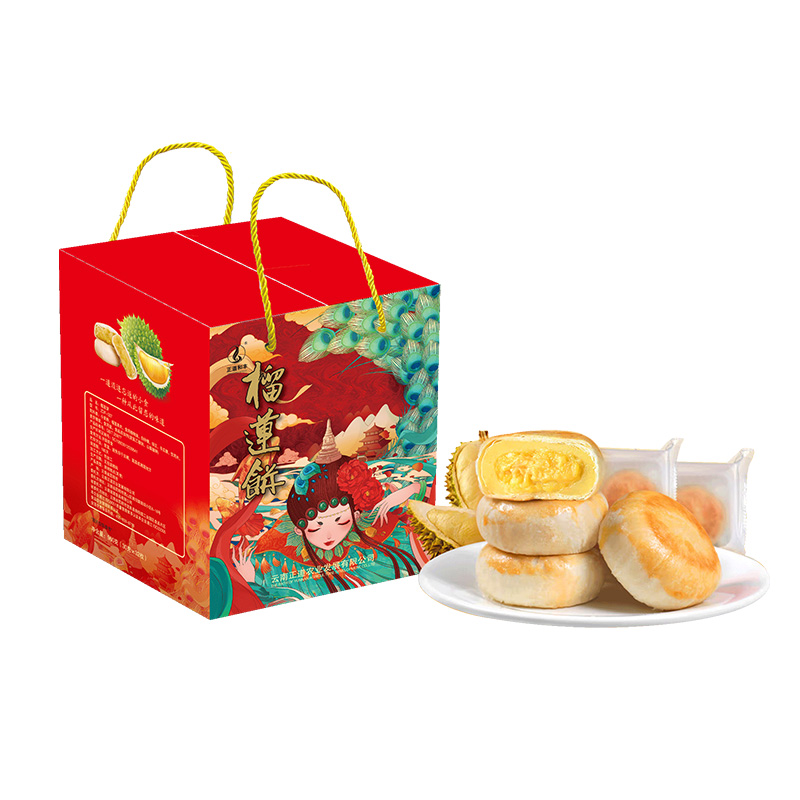 J-普区包邮 正道和丰繁花盛景ZDF-027 榴莲饼休闲零食 节日福利