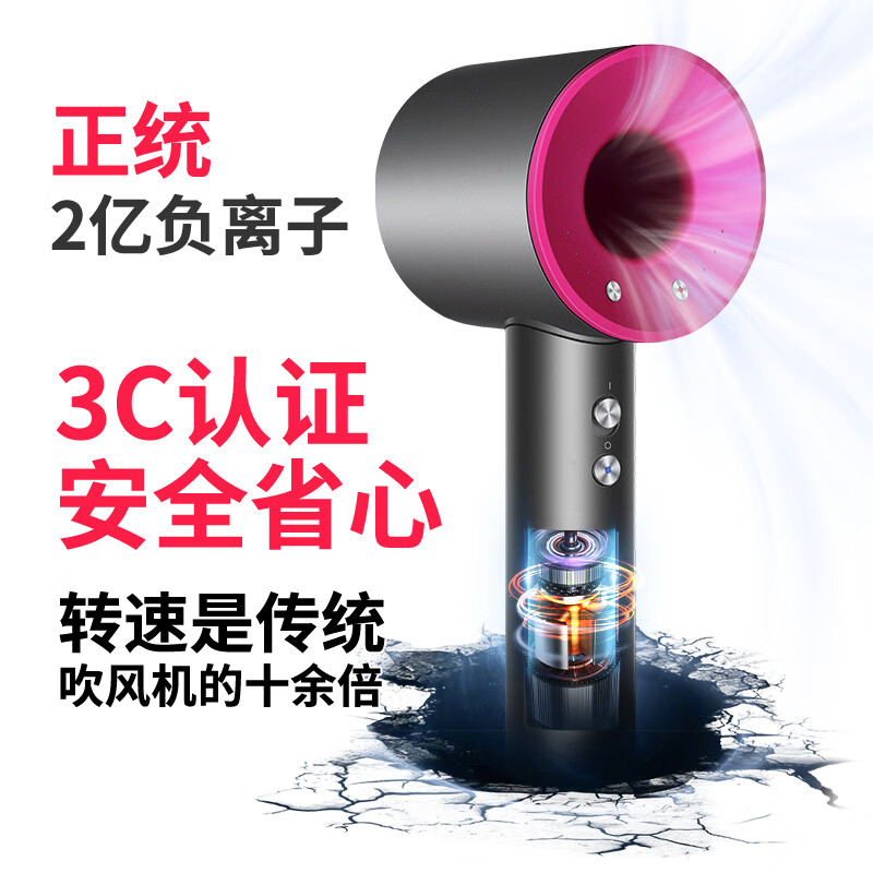 J-SIMFUK鈊风高速无刷吹风机单风嘴1500W大功率高速家用电吹风/发廊专用负离子护发抚平毛躁不伤发DS-01 一机一码礼盒装 三色可选