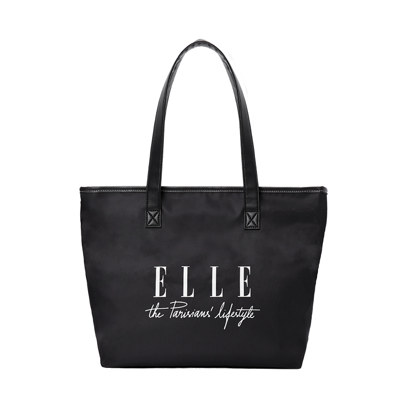 J-ELLE时尚单肩包女包 时尚休闲经典托特包购物大容量腋下手提包单肩包GH162P90201BK黑色规格：400*280*115mm