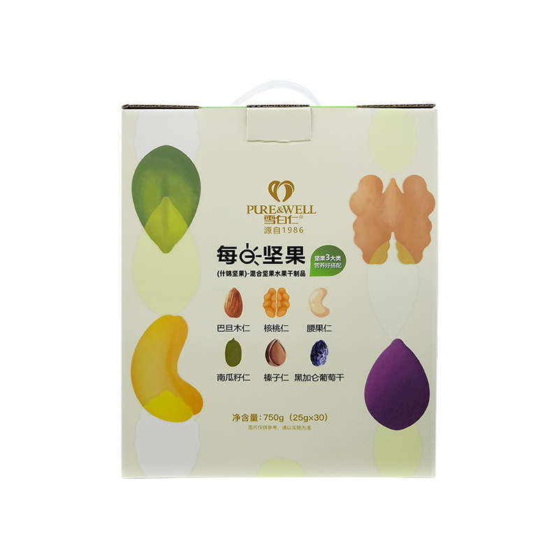 J-【热评200+】普区包邮 雪白仁 每日坚果元气版30天装750g/盒（25g*30包）