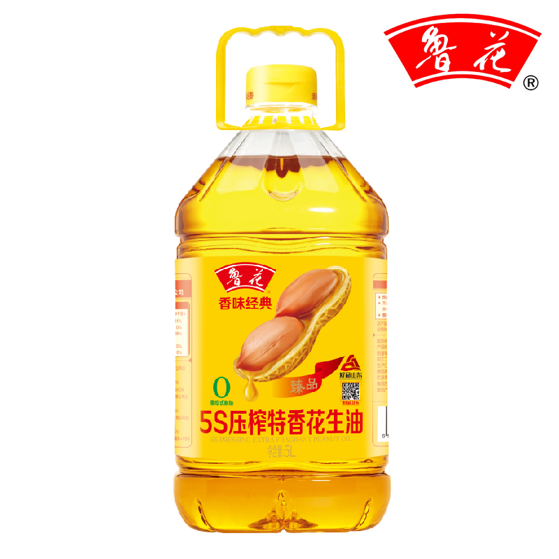 j-热评1000+ 鲁花5S压榨特香花生油食用油5L 普区包邮 香味经典特香又健康