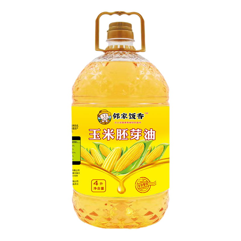 J-【热评20W+】包邮 邻家饭香 非转基因 物理压榨一级玉米胚芽油 4L/桶 偏远地区不包邮