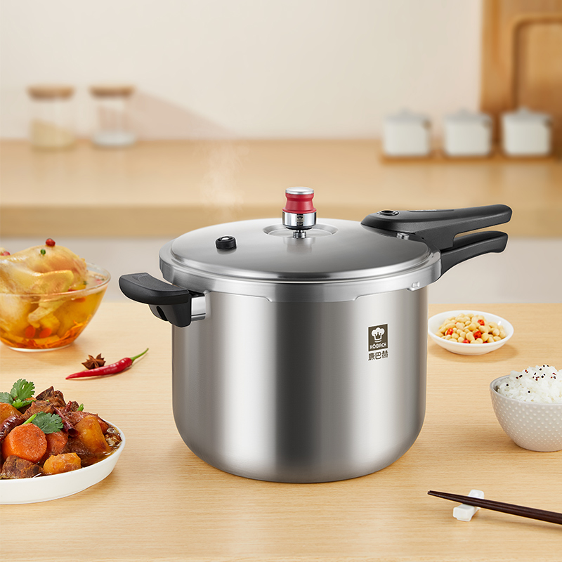 【J-热评1万+】康巴赫304不锈钢小红帽三层钢压力快锅6L-22cm KYS-22A31E 压力锅防爆快煮家用大容量电磁炉燃气灶通用