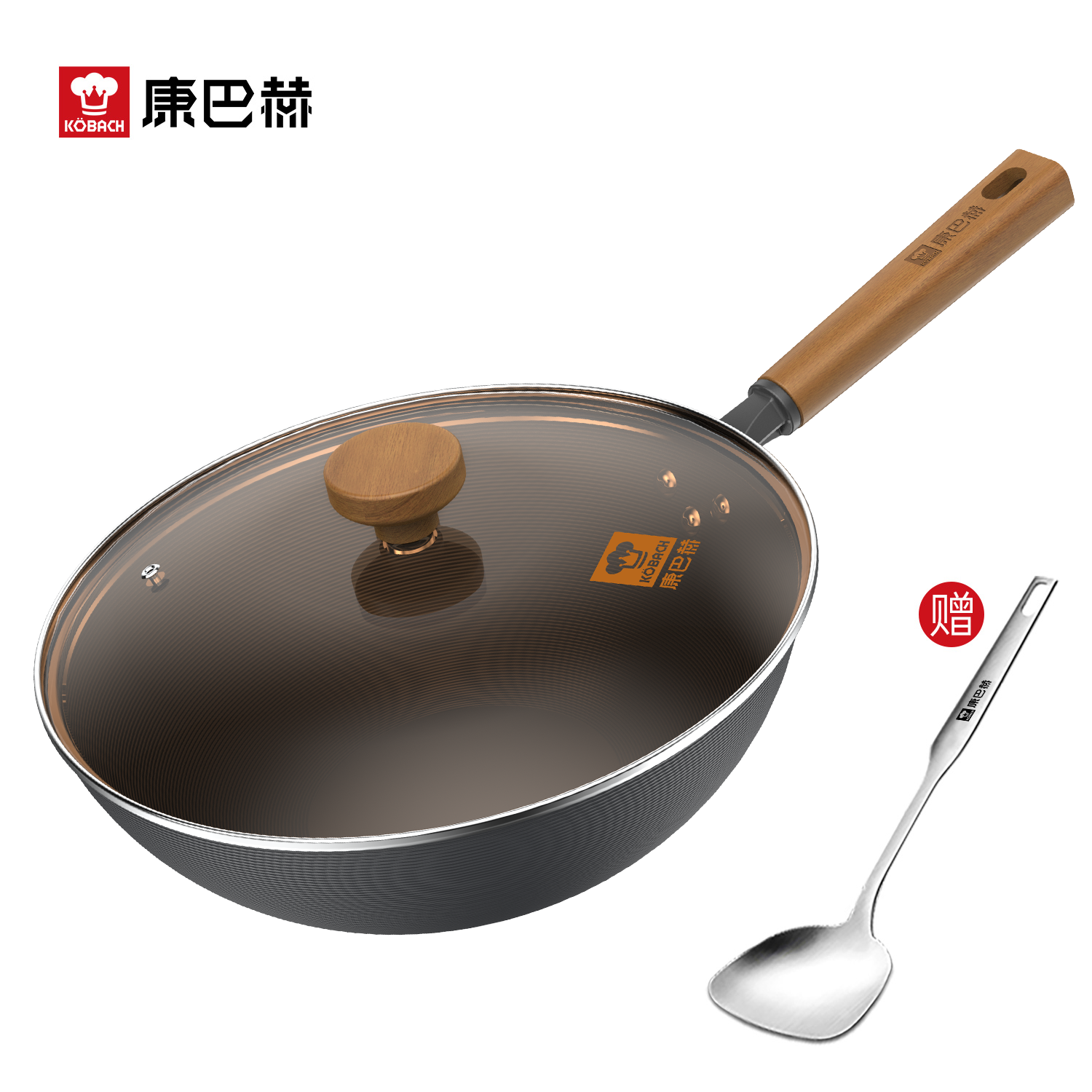 J-康巴赫无涂层深氮炒锅32cm  LPB-C32S 炒菜锅电磁炉燃气灶通用锅具