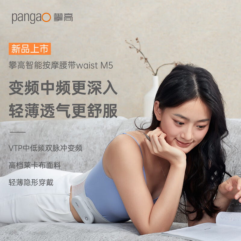 J-普区包邮[热评10w+]攀高 PANGAO 腰部按摩器Waist  M5生日礼物 腰部按摩仪中频轻薄版