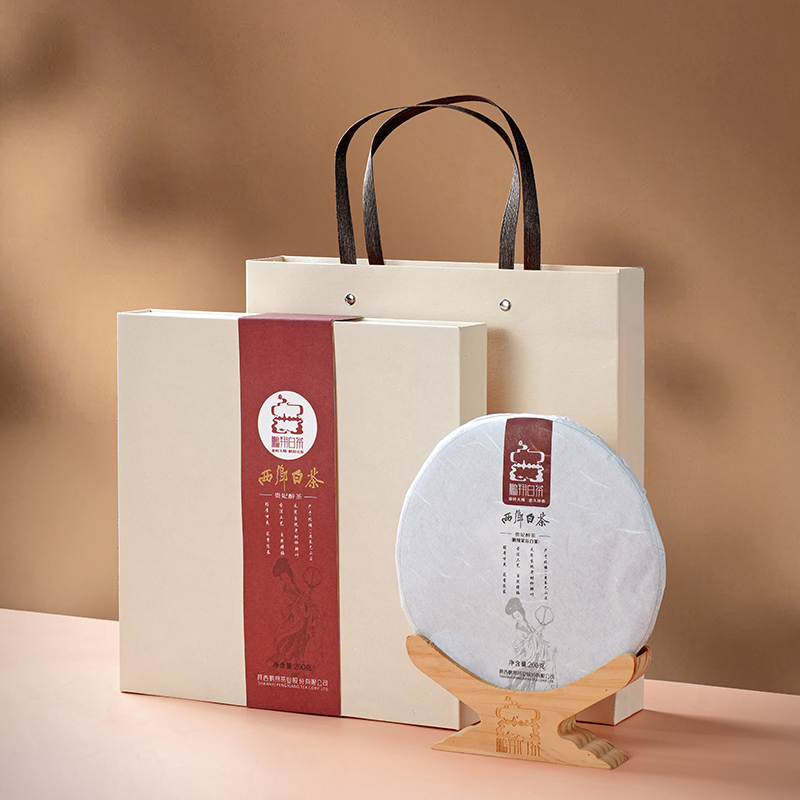 J-鹏翔老白茶贵妃醉茶汉中高山茶叶紧压白茶茶饼礼盒装一级200g