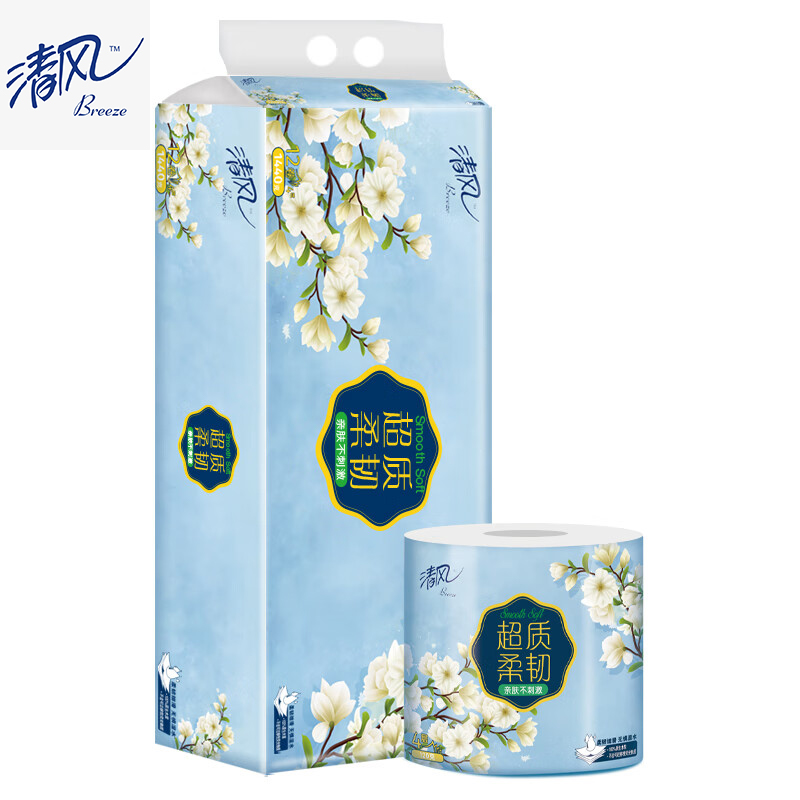 [J-热评2000+]1提清风超质柔韧4层120克/卷  12卷/提 普区包邮 卷筒卫生纸纸巾A20CHK