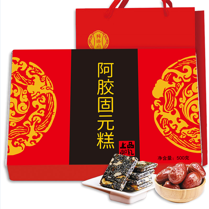 J-稀臻府上品御礼阿胶固元糕经典传承古法熬制红枣枸杞型阿娇固元膏500g