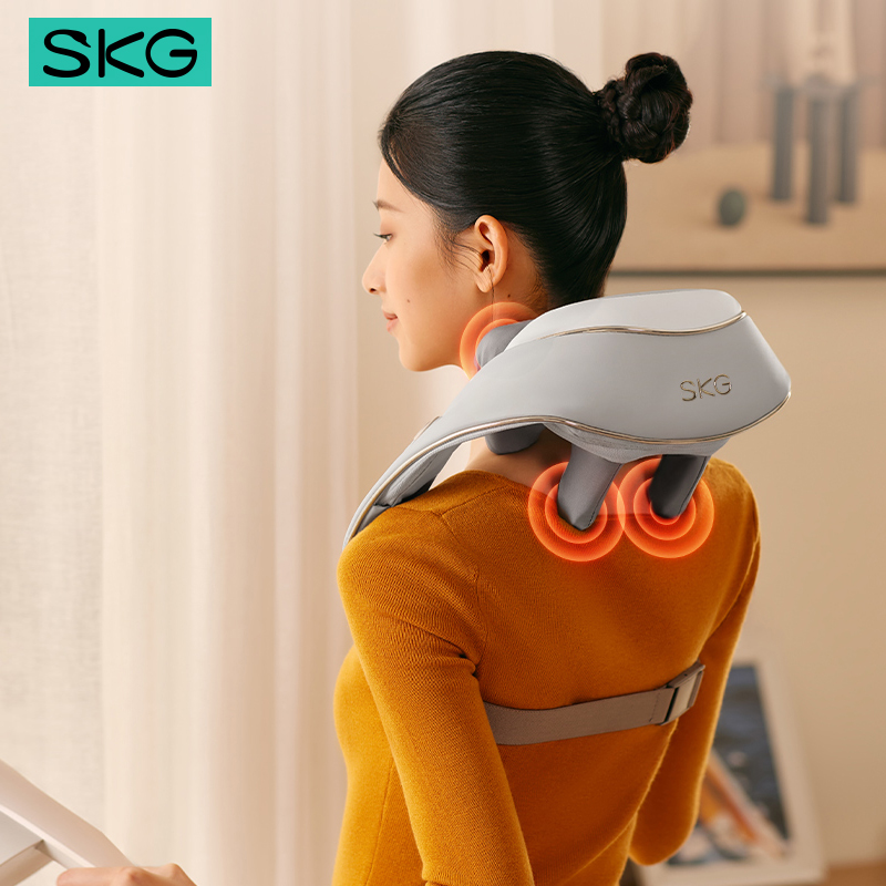 J-【热评20万+】 skg颈椎按摩器 H5舒享肩颈部腰部背部披肩全身热敷按摩仪 送男女友生日便携出游礼物 精美礼盒装 S6336AG