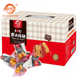J-天生好果红枣夹核桃礼盒 500克 普区包邮 员工福利推荐礼盒零食小吃礼包