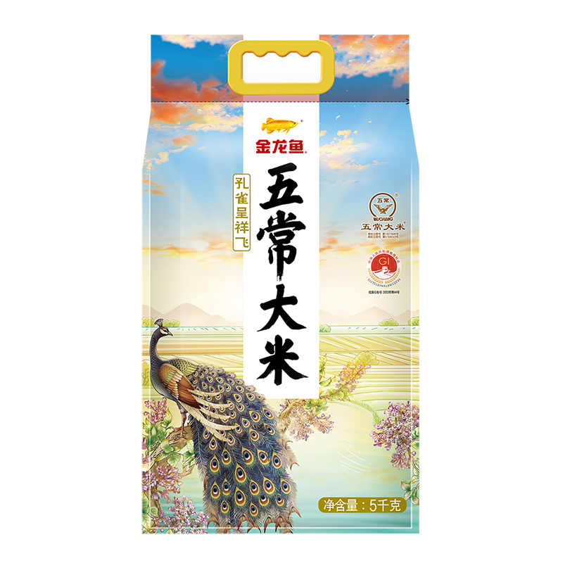 J-金龙鱼孔雀呈祥飞五常大米东北大米5kg