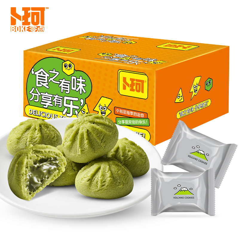 J-卜珂 食乐分享火山软曲奇【抹茶味夹心】380克